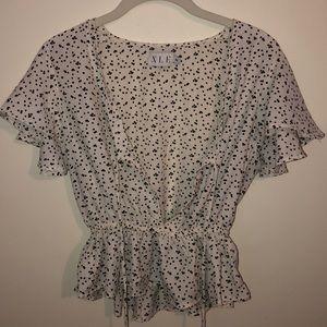 Polka Dot Blouse Top XLE by Lauren Elizabeth